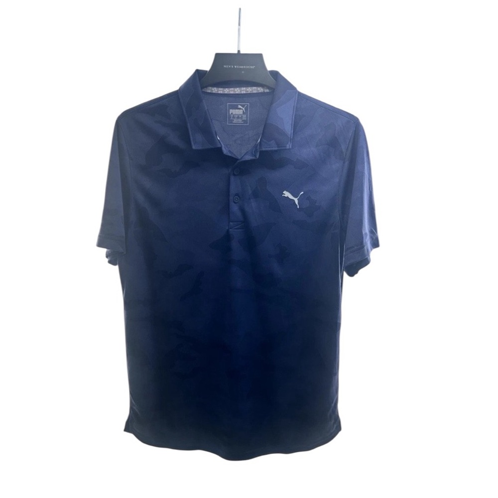 PUMA‎ Men's Size M  Essentials Pique Polo Big & Tall Dark Blue